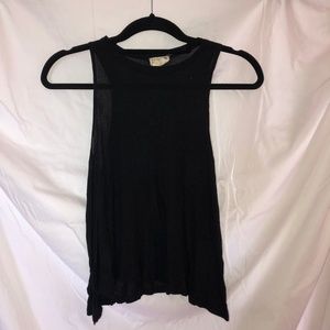 High Neck Tank Top - Black